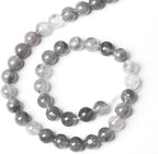 90pcs 4mm Natural Grey Cloud Crystal Stone Beads for Jewelry Making Energy Healing Power Stone Beads DIY Bracelet Necklace Accessories 15"(4mm, Grey Cloud Crystal)