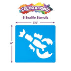 Sea Life Washable Plastic Stencils - Set of 6