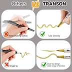 TRANSON 4 Silver and 4 Gold Paint Markers Brush and Bold Dual-tip Acrylic Paint Marker Set for Rock Painting Glass Canvas Wood Leather Ceramic Painting