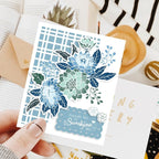 ORIGACH Realistic Dahlia Layering Stencils Set for Card Making, Dahlia Silicone Stamps and Die Sets and Flower Stencil Template for Scrapbooking DIY Crafting