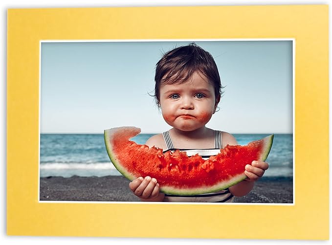 8.5x11 Mat Bevel Cut for 7x9 Photos - Acid Free Metallic Gold Precut Matboard With Backing Board and Crystal Clear, Self Seal Photo Mat Bag - For Pictures, Photos, Framing - 4-ply Thickness