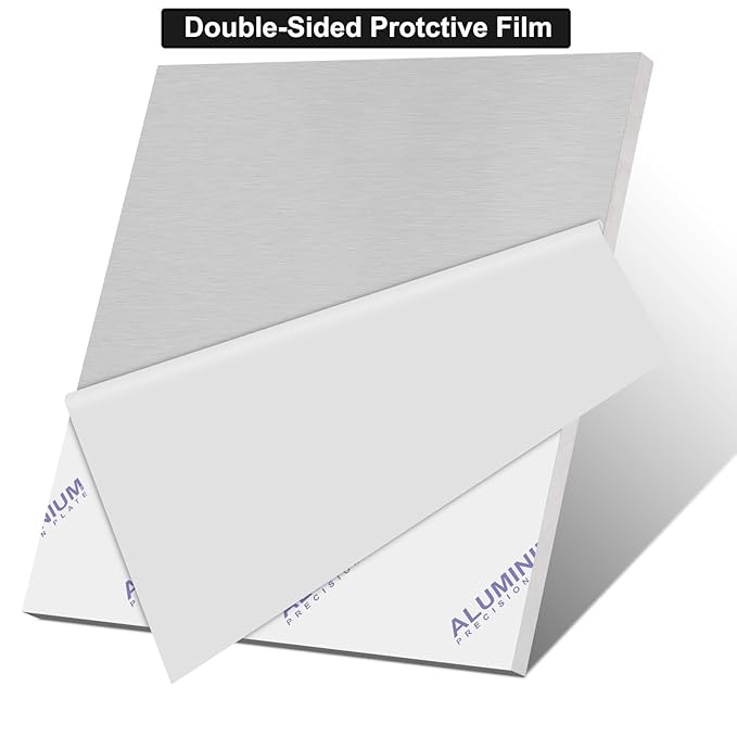 6061 T651 Aluminum Sheet Metal 12 x 12 x 1/2Inch (12.7MM) Flat Plain Thickened Aluminum Plate Covered with Protective Film, Heat Treatable Rectangle 0.50" Thick Aluminum Metal Plate for Industrial