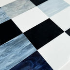 ILLUCKAI 12 Sheets Stained Glass Sheet Assorted Gray Black White Colors, 6 x 4 inch Stained Glass Supplies Mosaic Glass Tiles for Stained Glass Artwork Mosaic Crafts