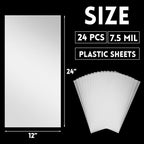 Frienda 24 Sheets Blank Stencil Plastic Making Sheet Milky Translucent Pet Template Stencil Material for DIY Crafts Gift(7.5 Mil, 12 x 24 Inch)