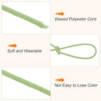 MECCANIXITY Waxed Cord 1.5mm Waxed Polyester Cord 175 Yard Wax String for Bracelet Making,Necklaces, Beading,Jewelry Making and DIY Crafts(Grass Green)