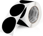 Perco Black 3-Inch Round Circle Dot Sticker Labels with Easy Peel Perforation - 500 Labels per Roll - Strong Adhesion, Vibrant Colors for Organizing, Crafting & More - Made in USA
