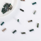 Natural Moss Agate Rectangle Tube Beads 4x13mm 38cm/str Loose Semi Gemstone Stone Beads for Making Bracelets Necklace Earrings