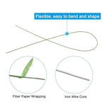 PATIKIL 24 Gauge 16" Floral Stem Wire, 100 Pcs Paper Wrapped Iron Artificial Flower Stem Accessories for DIY Bouquet Stem and Craft Decoration, Light Green