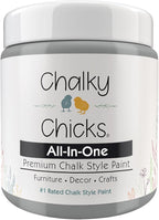 Chalky Chicks All-in-One Chalk Paint for Furniture or Cabinet - 4 Fl Oz - Matte Finish Mad Cloud (Light Gray) for Metal, Wood Furniture Paint - No Sanding All-in-One for Home Decor & Crafts, USA Made