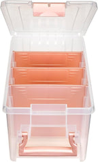 ArtBin Semi Satchel Portable Craft Organizer with 3 Dividers - Clear Plastic Storage Case for Art & Craft Supplies