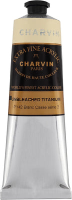Charvin Extra Fine Professional Acrylic Paint - Unbleached Titanium, 60ml Tube, Triple-Milled, Lightfast Pigments, Open Stock Artist Acrylic Paints in Nature-Inspired Hues