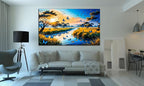 SpiritualHands Fantastic Scenery Tempered Glass Wall Art Painting for Living Room, Tempered Glass Modern Prints Decor, Large Vivid Color Panel for Bedroom, Kitchen, or Office