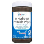 The Pharma-C Company - 3% Hydrogen Peroxide Wipes [6 pack - 40ct canisters] - First Aid. H202 Skin Safe Antiseptic Wound Cleaner.