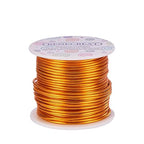 BENECREAT 12 17 18 Guage Aluminum Wire (12 Gauge,100FT) Anodized Jewelry Craft Making Beading Floral Colored Aluminum Craft Wire - Gold