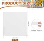 MECCANIXITY Canvas Boards for Painting, 4x4 Cotton Blank Primed Art Canvas Panels Acid-Free for Painting Supplies Oil Acrylic Tempera Watercolor Pouring Paint Artists(White, Pack of 10)