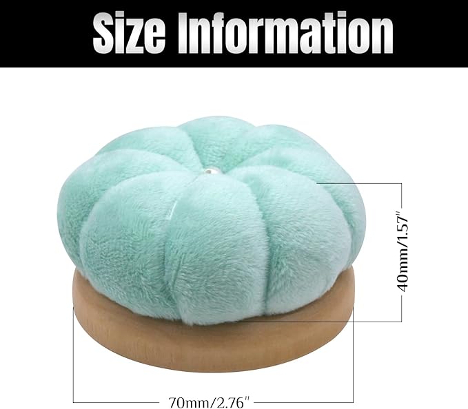 Uxney Pin Cushion,Wooden Sewing Pin Cushion Pincushion Needle Cushion for Sewing Quilting Needlework DIY Crafts(Light Green,2 PCS)