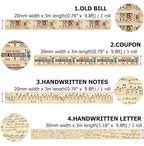 10 Rolls (Totally 98ft/30m) Vintage Washi Tape Set, Masking Tape Nostalgic Style Decor Sticker for DIY Craft Scrapbooking Bullet Journal Planner Gift Wrapping