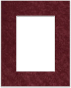 Pack of 25 Acid Free 11x14 Mats Bevel Cut for 8.5x11 Photos - Dark Red Suede Precut Matboards With Backing Boards and Clear Photo Mat Bags For Pictures, Photos, Framing - 4-ply Thickness