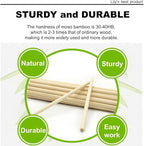 HOPELF 100PCS Dowel Rods - 1/4 x 12 Inch Bamboo Sticks - for Crafts, Cake Dowels and DIYers
