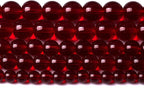 182pcs 4mm Smooth Garnet Red Glass Crystal Round Loose BeadsFor Jewelry Making DIY Bracelet Necklace Accessories 32" 2 Strand