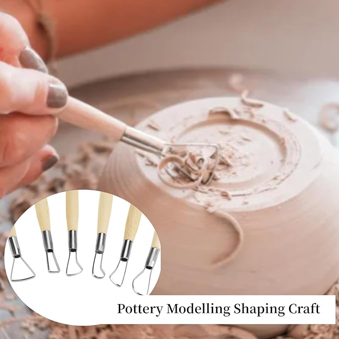 6Pcs Clay Sculpting Tools, Small Double Ended Wax Carving Clay Sculpting Loops Rakes Pottery Tools for Embossing, Carving Tools and Supplies