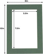 6x8 Mat for 8x10 Frame - Precut Mat Board Acid-Free Show Kit with Backing Board, and Clear Bags Hunter Green 6x8 Photo Matte Made to Fit a 8x10 Picture Frame Matboard for Framing, Pack of 25 Mats