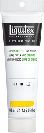 Liquitex Professional Heavy Body Acrylic Paint, 4.65-oz (138ml) Tube, Cadmium Free Yellow Medium