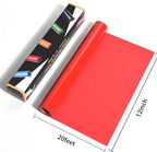 RENLITONG Red Iron on Vinyl 12Inch by 20ft Roll HTV Heat Transfer Vinyl for T-Shirt HTV Rolls for All Cutter Machine - Easy to Cut & Weed for Heat Transfer Design