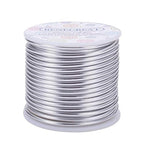BENECREAT 9 Gauge Jewelry Craft Aluminum Wire 55 Feet Bendable Metal Sculpting Wire for Craft Floral Model Skeleton Making, Plant Gardening, Silver