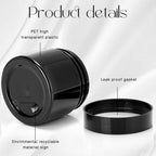 SATINIOR 12 Pack 2 oz Plastic Container Jars with Lids Round Clear Travel Cosmetic Container Slime Jar for Toiletries, Lotion, Cream, Ointment, Makeup, Rhinestone, Sample, Kitchen Storage(Pure Black)