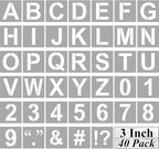 Alphabet Letter and Number Stencils 3 Inch - 40 Pack Letters and Numbers Stencil Templates with Signs for Painting on Wood, Reusable Number and Letter Stencils for Chalkboard Signs & Wood Wall Art