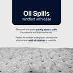 CTRL+Z Oil Absorbent Pads - 15"x18" Maximum Absorption Oil Spill Mat - Fast Cleanup for Industrial Use - 100 Pack