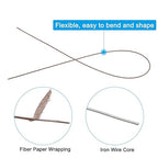 PATIKIL 22 Gauge 16" Floral Stem Wire, 100 Pcs Paper Wrapped Iron Artificial Flower Stem Accessories for DIY Bouquet Stem and Craft Decoration, Brown