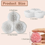Peony Flower Silicone Candle Molds, 3 Cavity Flower Mold for Soap Candle Making Epoxy Resin Clay Plaster Crafts Casting Home Decor Handmade Gifts