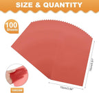 MECCANIXITY 100 Sheet Colored Vellum Paper 4" x 6", 100gsm Translucent Printable Vellum Sheets for Printing Wedding Invitations Inkjet Laser Printer, Deep Red