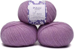 Pullu - Baby Alpaca Merino Wool Yarn Set of 3 Skeins (150 Grams) Worsted Weight - Sourced Directly from Peru - Heavenly Soft and Perfect for Knitting and Crocheting (Lavender Fields)