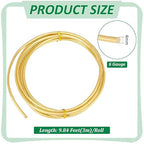 BENECREAT 9.84 Feet Bare Solid Brass Wire, 6 Gauge Round Soft Brass Wire Pure Brass Wire for Jewelry Making Craft Gem Wrapping