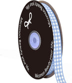 Light Blue Gingham Plaid Checked Ribbon 25 Yard Each Roll 100% Polyester (3/8", Lt.Blue)