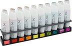 Artfinity Alcohol Ink Sweet Tooth Set of 10 Colors (25 ml) with Free Acrylic Stand - for Painting or Alcohol Marker Refill Ink, Acid-Free, Fast-Drying, Permanent, Transparent, Swatch Template