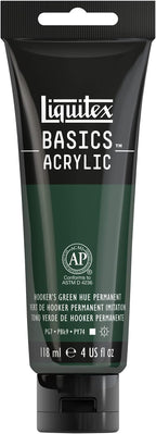 Liquitex BASICS Acrylic Paint, 118ml (4-oz) Tube, Hooker’s Green Hue Permanent