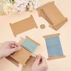 PH PandaHall 50pcs Ribbon Storage Organizer Cardboard Ribbon Spools Embroidery Floss Bibbon for Thread Holder Empty Yarn Bobbin for Cotton Thread Cross Stitch Craft DIY Sewing 5x3.5 Inch