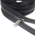 YaHoGa #5 Metal Zippers by The Yard Bulk 4 Yards + 10 pcs Sliders for Bags DIY Sewing Tailor Crafts (Black Nickel Teeth)