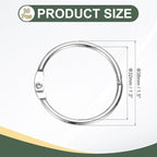 PATIKIL 1.3" x 1.5" Loose Leaf Binder Rings, 30 Pcs Metal Book Rings Nickel Keychain Ring for Paper Index Cards Flash Card Notebook Rings Office Home Book Binder, Silver Tone