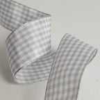 Gingham Ribbon - 25 Yards Each Roll, 100% Polyester (1", Gray Gingham)