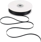 HUIHUANG Solid Color Satin Ribbon 1/8 inch x 100 Yards Roll Ribbon Thin Black Satin Ribbon for Crafts Sewing Gift Wrapping DIY Bows (Black)