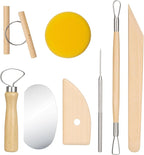 Amrules Clay Tools Kit, 8 PCS Pottery Tools, Practical Polymer Sculpting Tool Kit, Air Dry Clay Tool Set Suitable for Adults, Pottery Craft, Dotting, Drawing, Modeling, Shaping