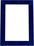 Pack of Ten Acid Free 11x14 Mats Bevel Cut for 8.5x11 Photos - Brooke Blue Suede Precut Matboards With Backing Boards and Self Seal Photo Mat Bags For Pictures, Photos, Framing - 4-ply Thickness