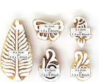 Hashcart Wooden Indian Traditional Design Printing Stamps/Blocks for Printing Saree Border/Dresses/Craft Card Making/Scrapbook/Clay Pottery (Set of 5)