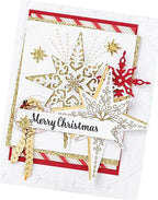 Mvchifay Cutting Dies Happy Birthday Metal Stencils Scrapbooking Tool DIY Emboss Paper Card Making (6 Pcs snowflakes-12.4x8.3cm)