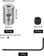 MECCANIXITY 70 Pcs Metal Locking Pin Backs, Locking Pin Keepers Clasp 9mm(H) with 4 Wrench Replacement in Storage Case for Badge, Brooch, Black, Silver Tone